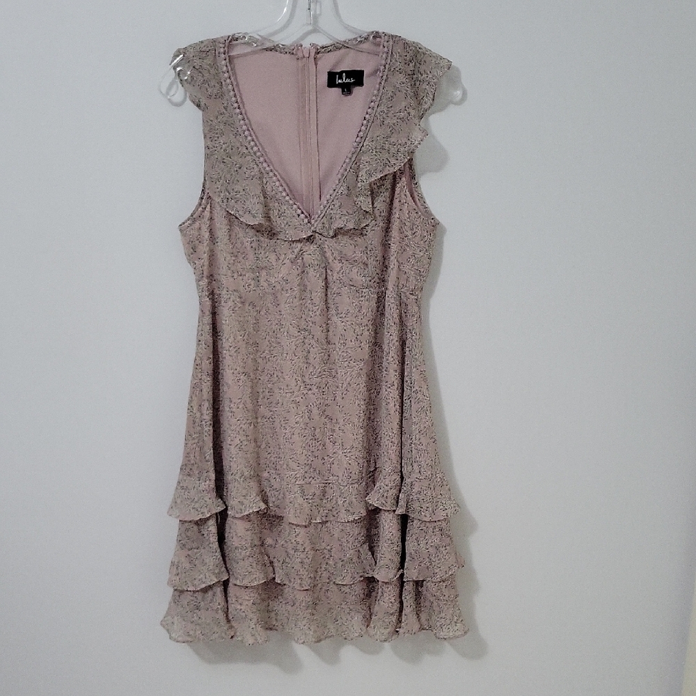 Lulu's Lilac Layered Mini Dress, Size Large
